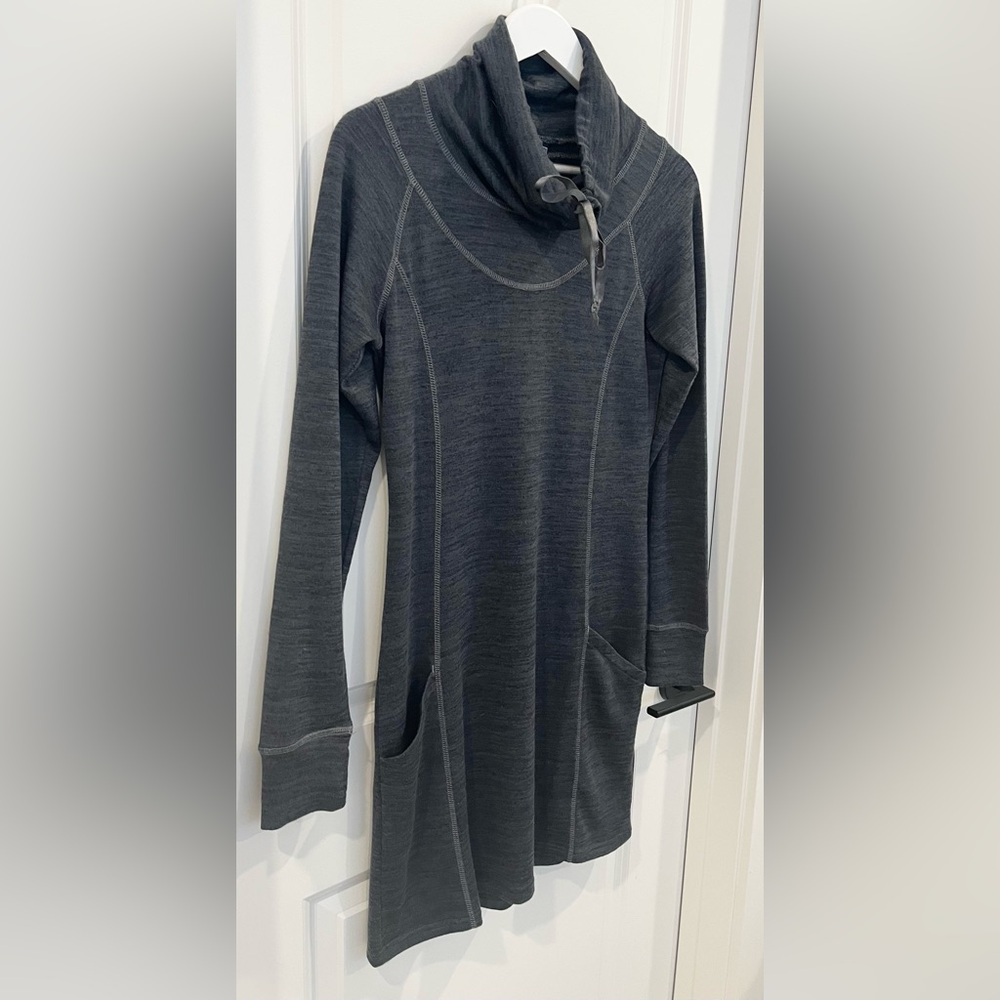 Kuhl Women’s Lea Dress Cowl Neck Long Sleeve Pocket Cabincore Gray Small - Picture 3 of 10